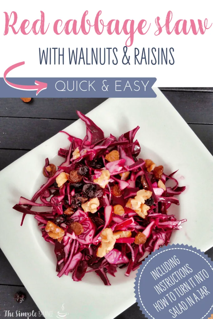 Red cabbage slaw with walnuts and raisins 5