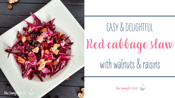Red cabbage slaw with walnuts and raisins 2