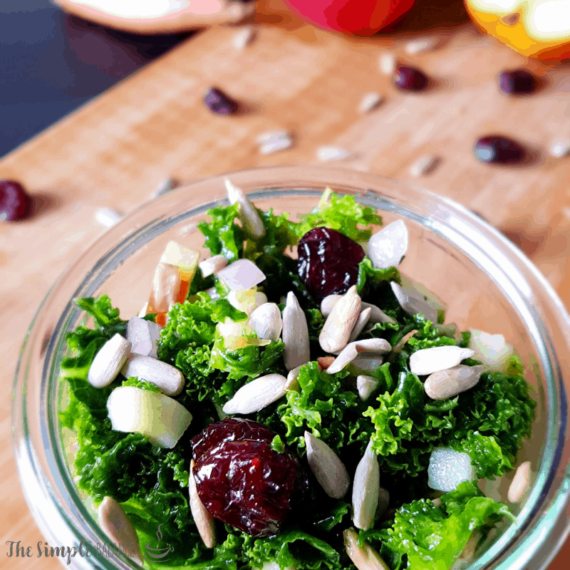 Massaged kale salad with apple and cranberries The simple balance blog