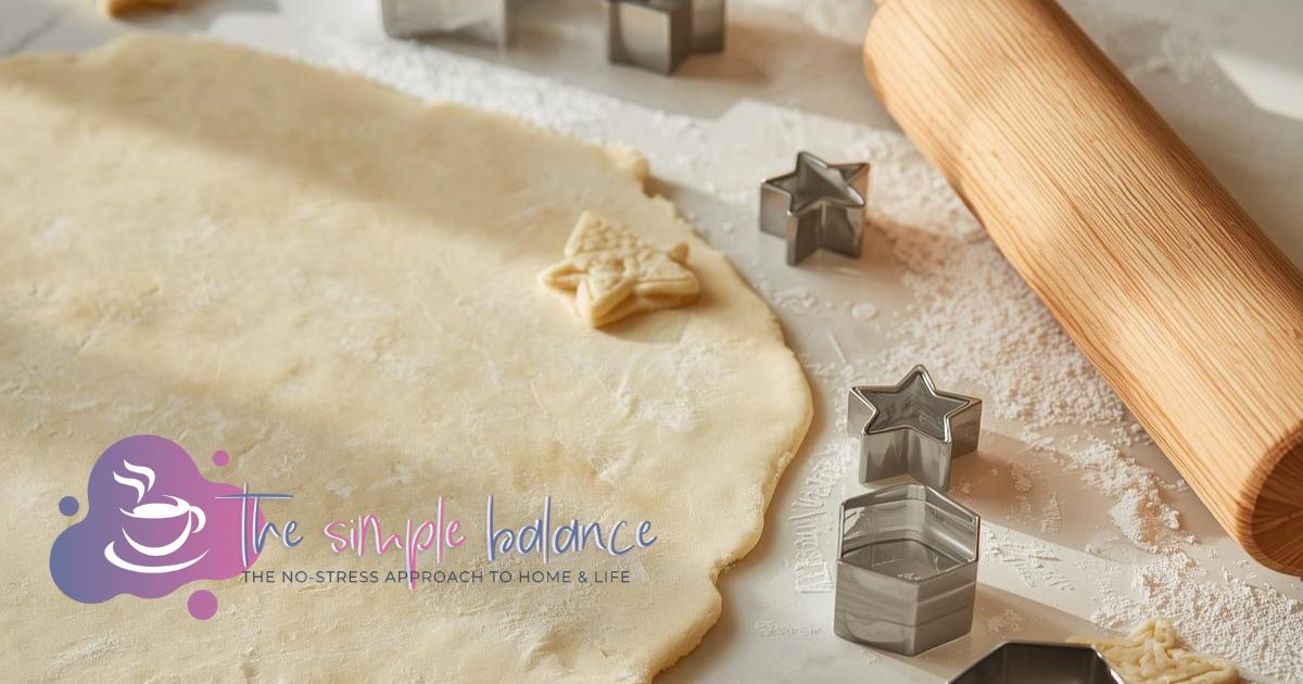 Cookie dough with star-shaped cutters for christmas cookies in september