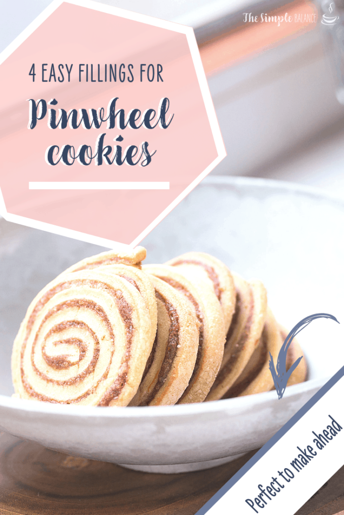 Pinwheel cookies look gorgeous and can be easy to make with these four fillings. Coconut chocolate pinwheels, pistaccio-marzipan, jam-granola or brown sugar cinnamon pinwheel cookies will be done quickly. They are perfect for Christmas season to prep ahead of time and keep in the freezer. #pinwheel #cookies #christmas #baking #tipsandtricks #hacks #cookiedough