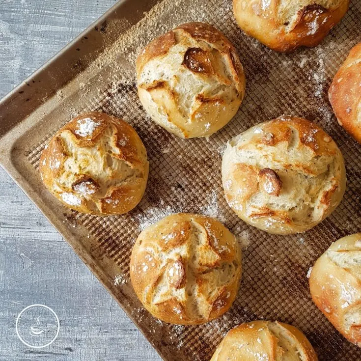 Easy artisanal overnight bread rolls